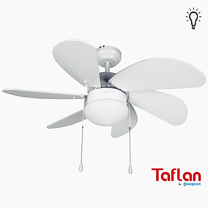 Kaşkar-Taflan L36009/3, Lambalı Tavan Vantilatörü, Beyaz
