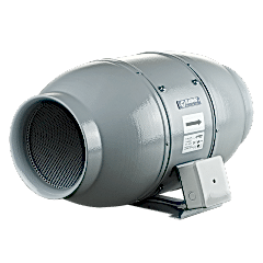 iso-mix 250 (1035-1315 m3/h) 34-38db ses izolasyonlu polimer kaplı yuvarlak kanal tipi fan